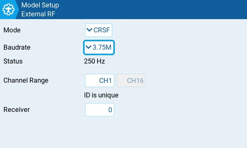 Официальный пример EdgeTX External RF: CRSF и Baudrate 3.75M