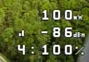 Official OSD screenshot with RSSI dBm and Link Quality