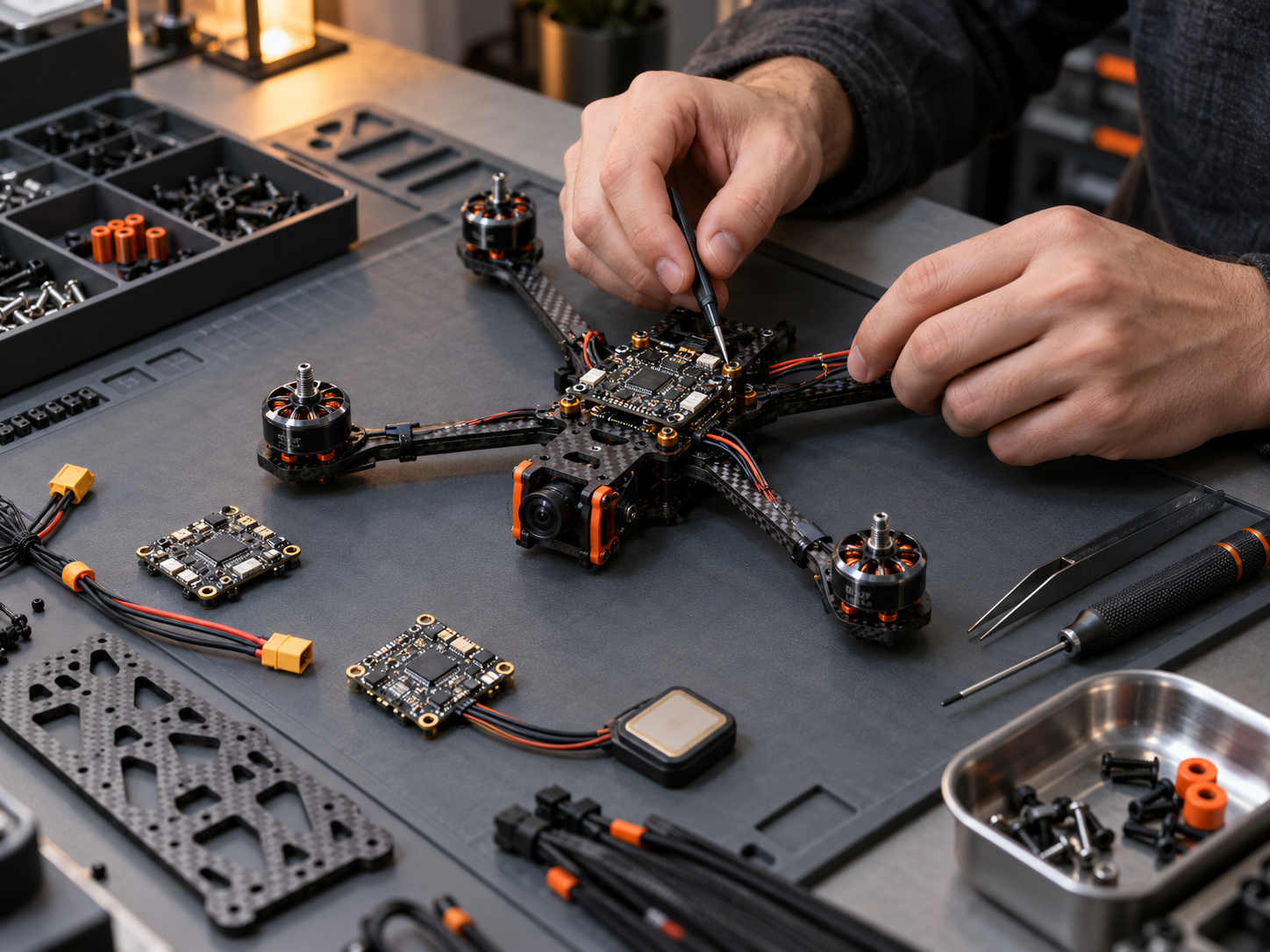 Drone assembly and integration — AI-generated concept image